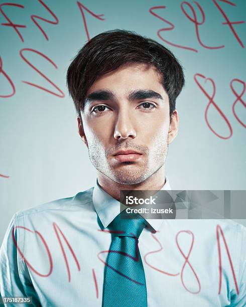 Businessman Behind Transparent Board Stock Photo - Download Image Now - 25-29 Years, Adult, Adults Only