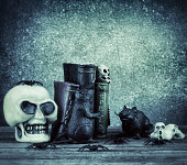 Halloween Skulls and Witch Craft Books