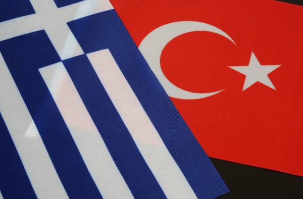 istock Flags of Turkey and Greece. 1751876104