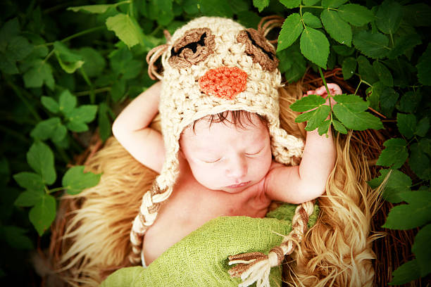istock Newborn Baby Wearing Owl Hat 175187632