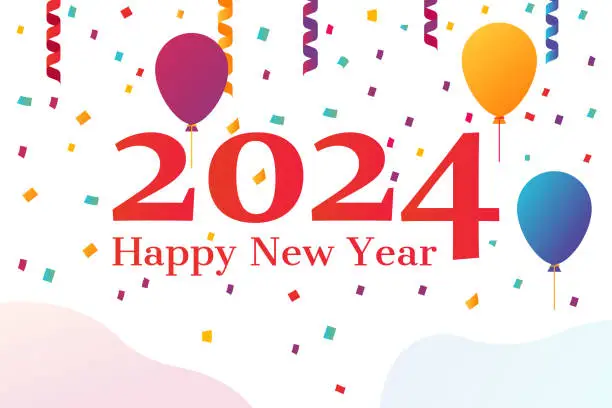 Vector illustration of Celebrating new year 2024. Organization of the corporate. Vector flat.