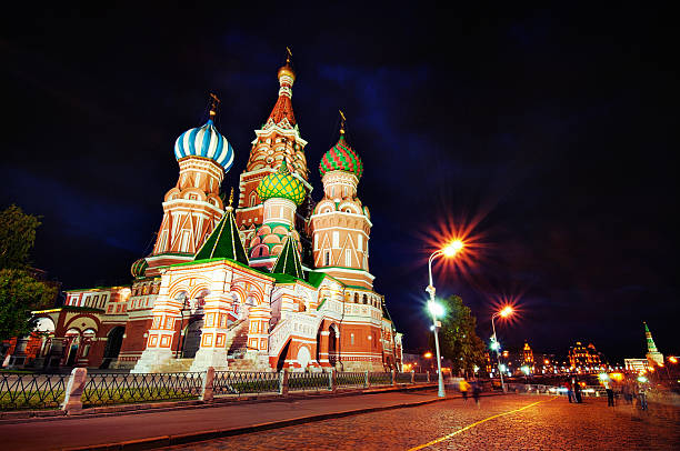 istock Night View at St. Basil Cathedral in Moscow 175188028