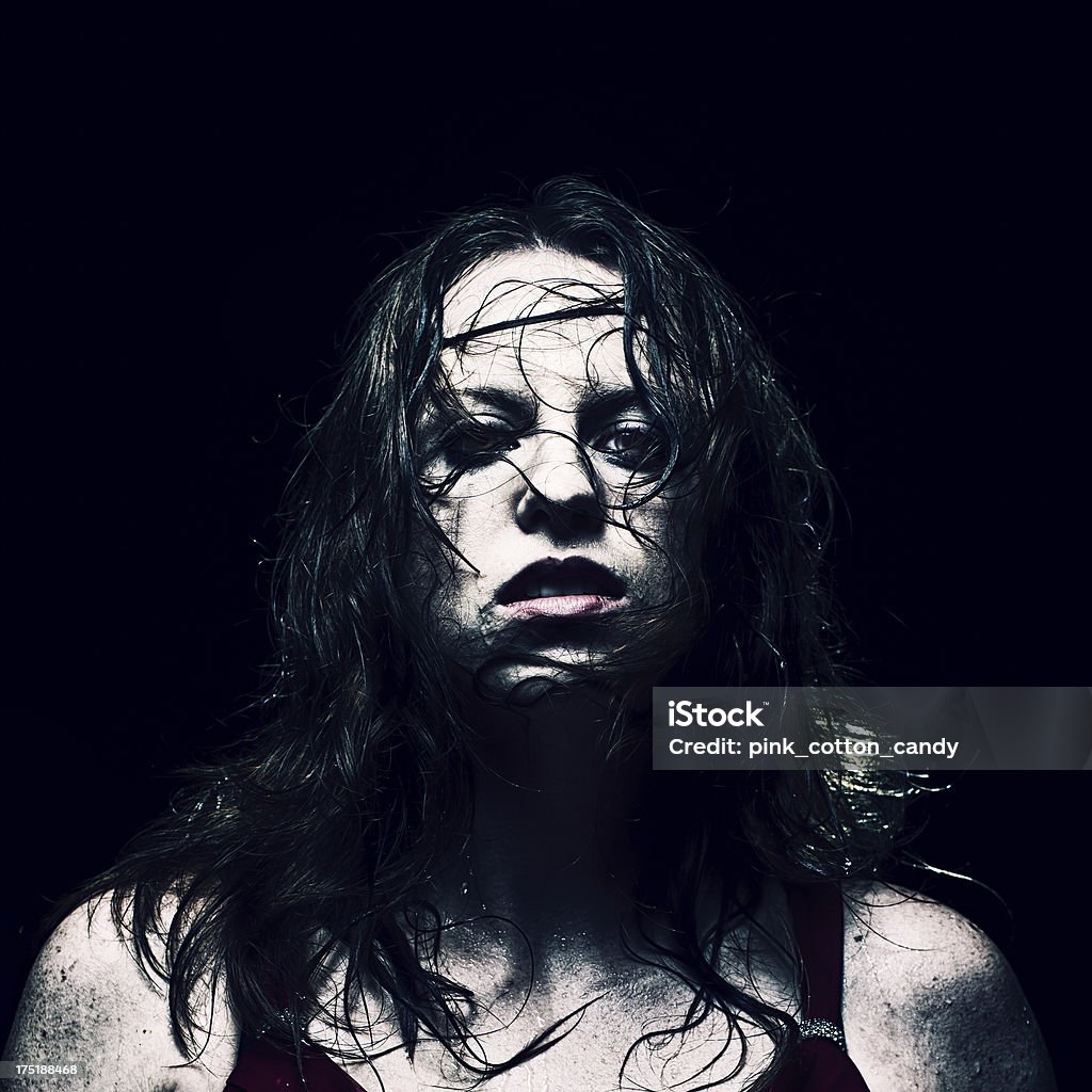 Retrato de una mujer loca - Foto de stock de Adulto libre de derechos