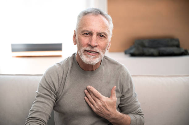 elderly man have conversation by video call