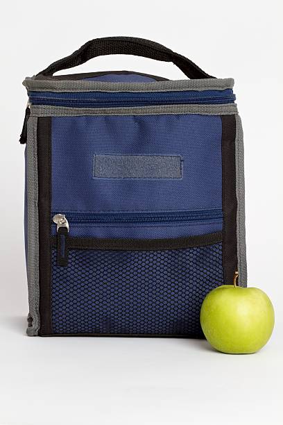 Lunch bag Lunch bag with apple bag lunch stock pictures, royalty-free photos & images