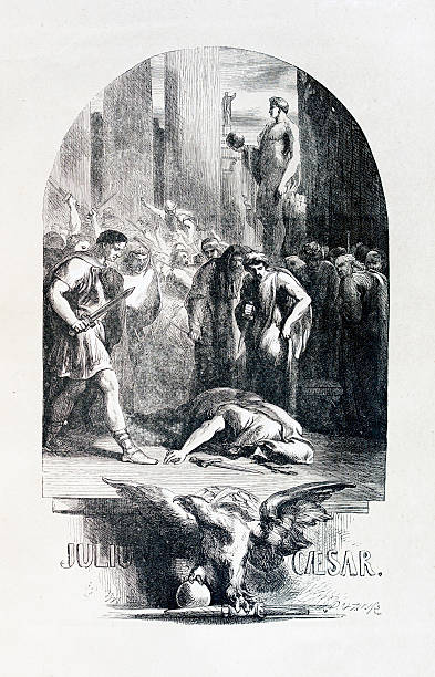 Shakespeare - Julius Caesar 19th Century Engraving Julius Caesar engraving william shakespeare art painted image stock illustrations