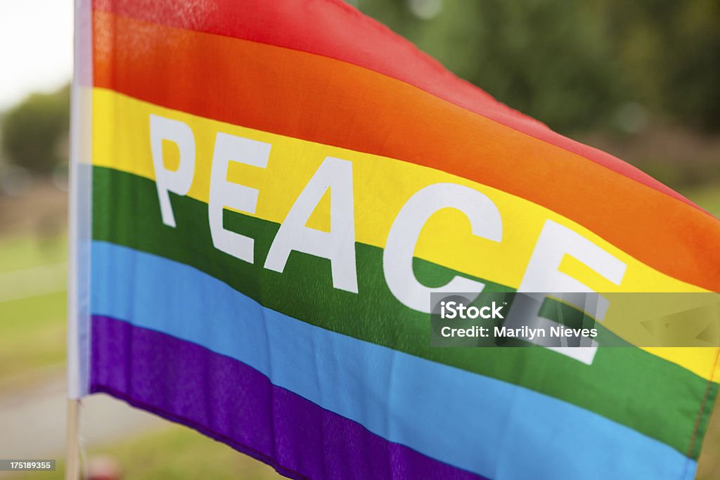 Paz bandeira arco-íris - Foto de stock de Arco-íris royalty-free