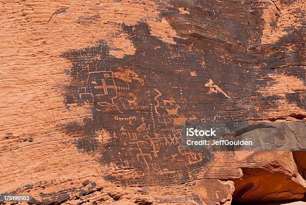 Ancient Petroglyphs On The Canyon Wall Stock Photo - Download Image Now - Archaeology, Beauty In Nature, Canyon