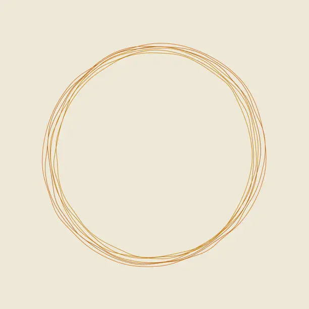 Vector illustration of Golden circular braid encircling a central copy space.