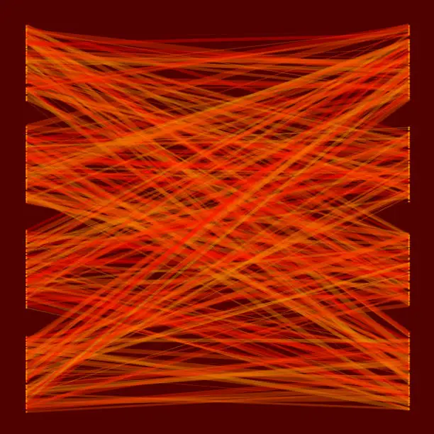 Vector illustration of Red interconnecting lines forming grouped patterns.