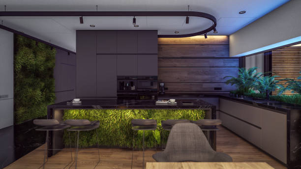 istock 3d rendering of expensive cozy interior with green walls in night 1751910902