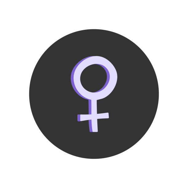 istock Hand drawn Female gender symbol in a circle. Vector illustration isolated on white background 1751911461