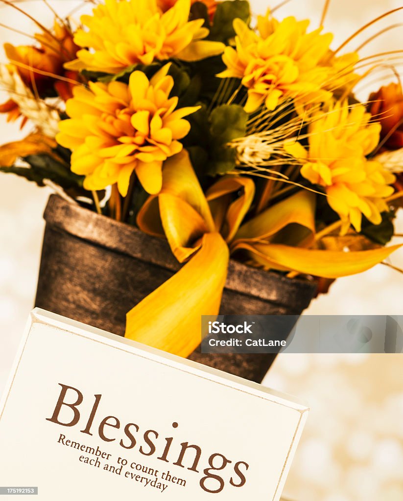 Thanksgiving mensagem: Contar as bênçãos - Royalty-free Amarelo Foto de stock