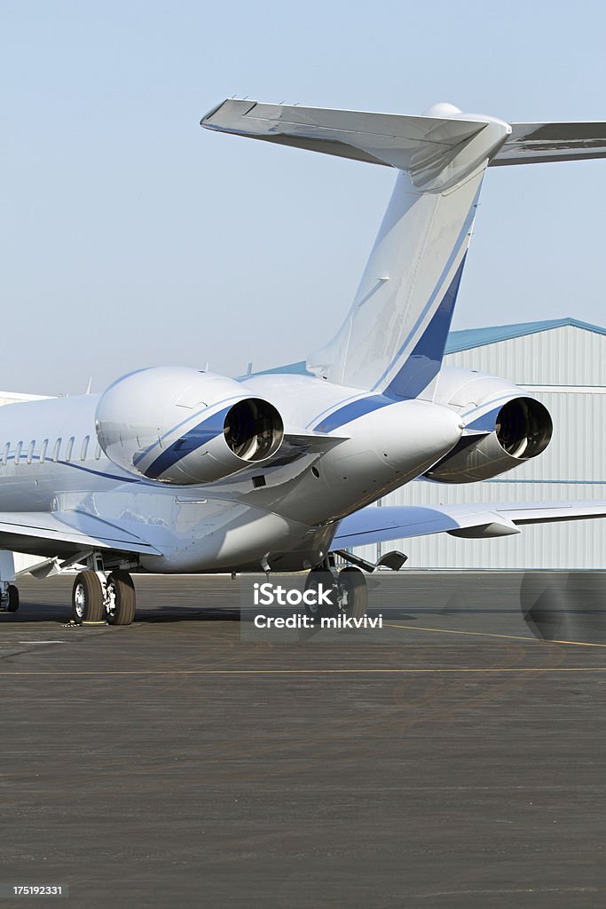 Corporate Jet Business class jet parked at a Wyoming airport. Corporate Jet Stock Photo