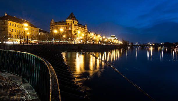 istock Vltava river water blurred motion effect at night in Prague 175192373