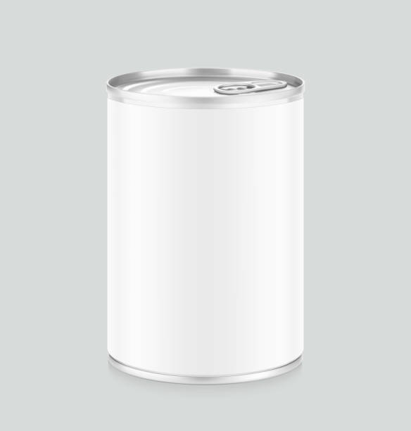 ilustrações de stock, clip art, desenhos animados e ícones de hight realistic can with easy-open lid mockup. - can disposable cup blank container