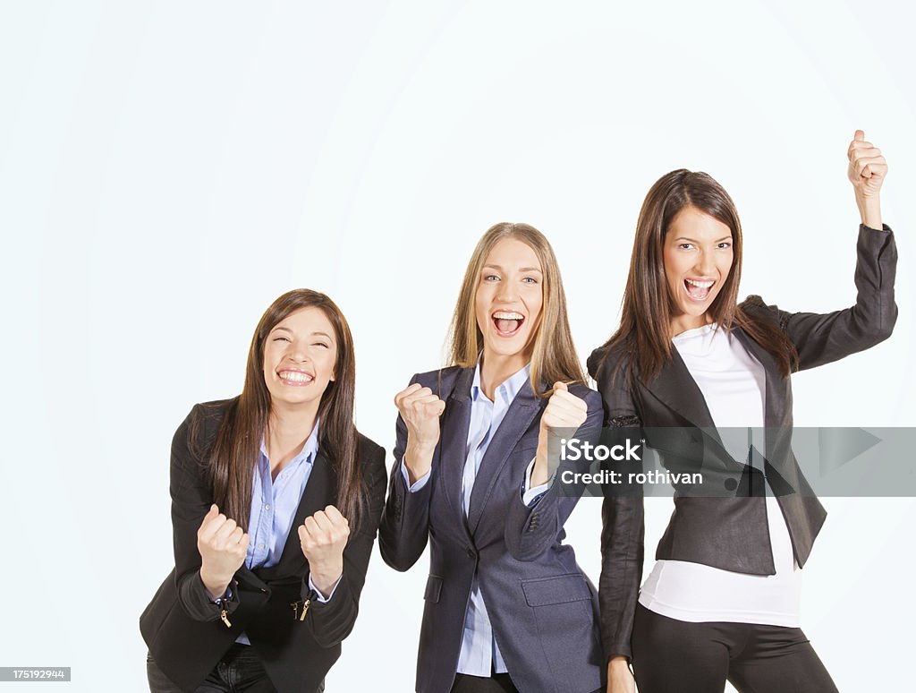 Successful businesswoman team Successful businesswoman team, studio shot isolated on light sky blue background Business Stock Photo