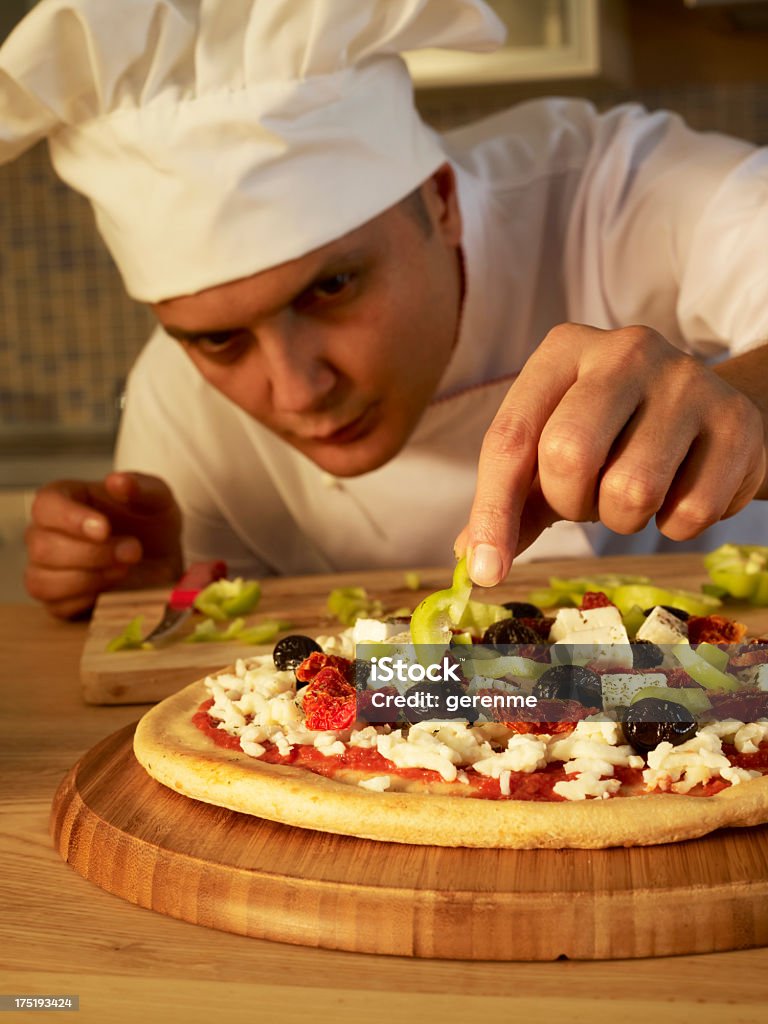 Chef fazendo Pizza - Foto de stock de Adulto royalty-free