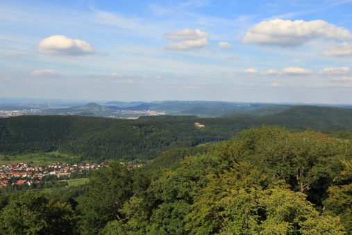Panoramic view over the Schwaebische Alb in Germany