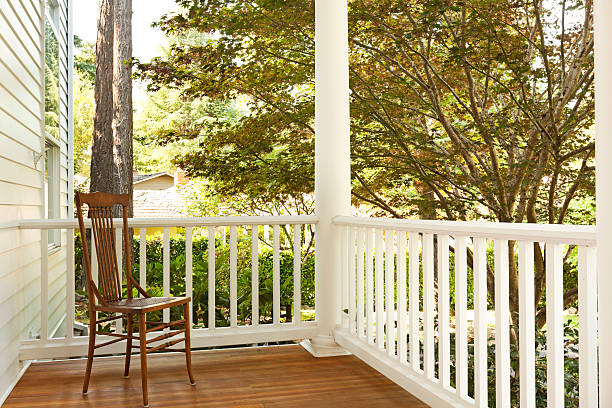 private house porch railing design and architecture, woodwork woodwork, white color