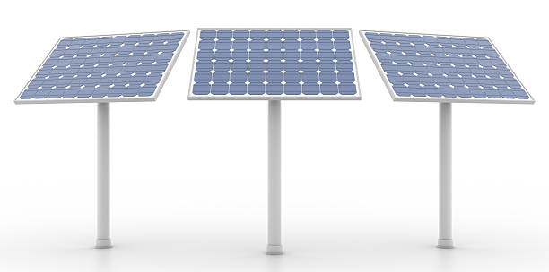 Solar panels on White stock photo