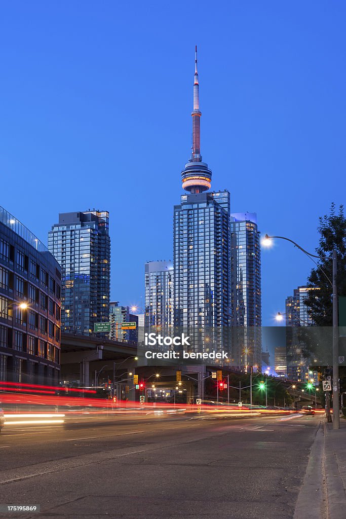 Toronto, Canada, Lake Shore Boulevard Lake Shore Boulevard and the Gardiner Expressway in downtown Toronto. Apartment Stock Photo