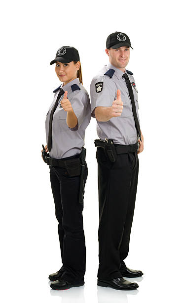 Woman And Man Security Guard Stock 