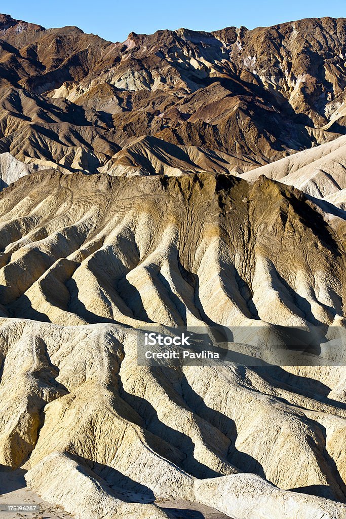 Érodé crêtes de Formation rocheuse de Zabriskie Point la Vallée de la mort aux États-Unis - Photo de Abstrait libre de droits