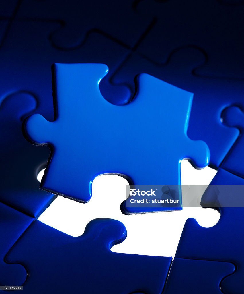 Azul peça de quebra-cabeça - Foto de stock de Abstrato royalty-free
