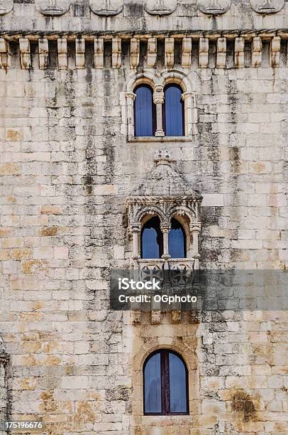 Fasada Torre De Belém Lizbona Portugalia - zdjęcia stockowe i więcej obrazów Architektura - Architektura, Balkon, Belém - Lizbona