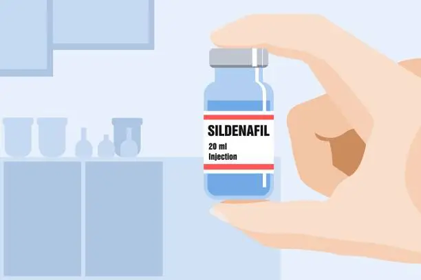 Vector illustration of Sildenafil erectile dysfunction drug