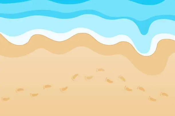 Vector illustration of Sandy beach vacation illustration