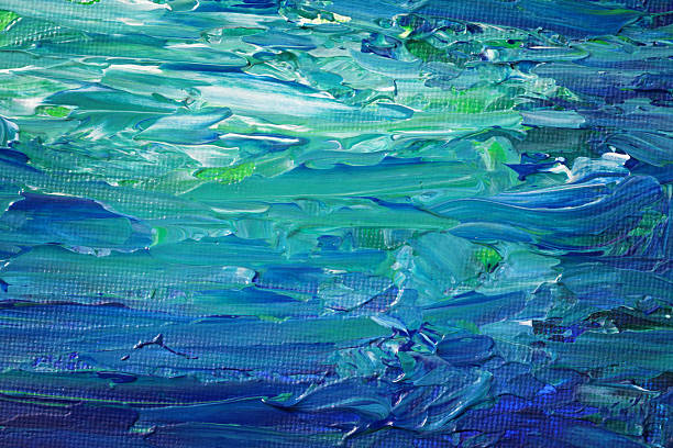 abstrakte gemälde von wasser - acrylic painting fotos stock-fotos und bilder