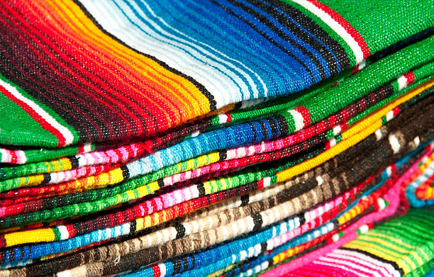 istock Sarape Textile Detail Background with Mexican Color Pattern 175197493