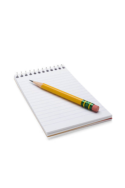 istock Open pocket memo pad with short yellow pencil on top 175197733