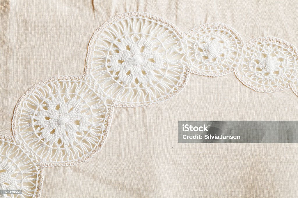 Têxtil textura de linho com bordado - Royalty-free Bordado Foto de stock