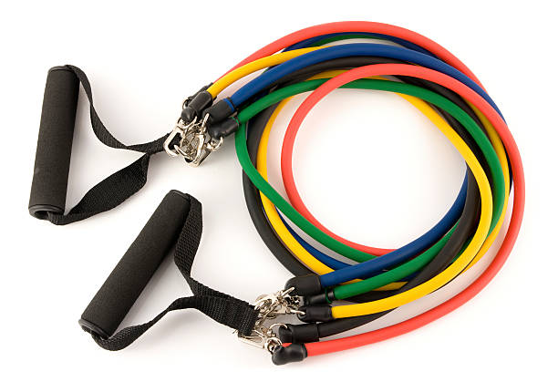 istock Resistance exercise bands for fitness on a white background 175198906