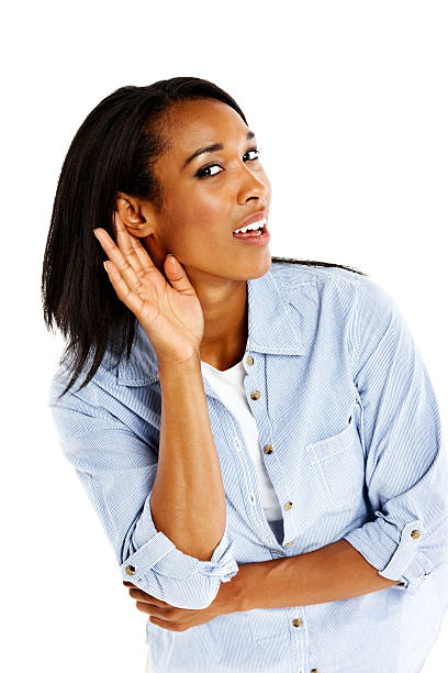 istock Young female listening to gossip 175199034