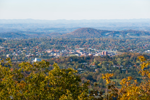 View from Buffalo Mountain of the town of Johnson City, Tennessee