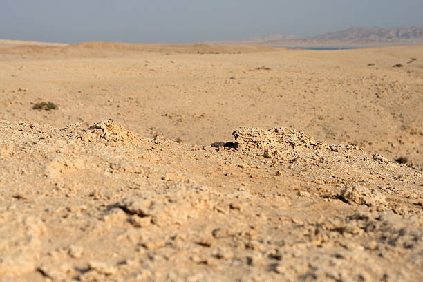 deserto - heat haze illusion desert heat foto e immagini stock