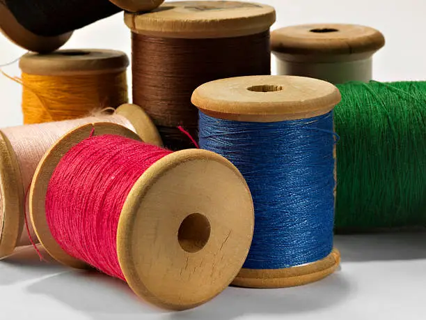 Vintage colored Thread Spools