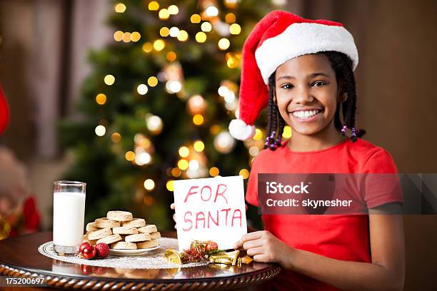 Cookies And Milk For Santa Stock Photo - Download Image Now - African Ethnicity, Aspirations, Celebration