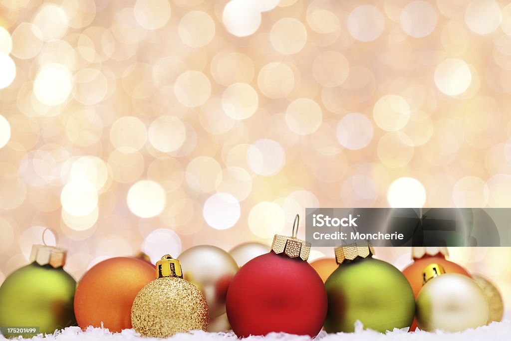 Bolas para árvore de Natal com iluminado fundo - Royalty-free Alumínio Foto de stock