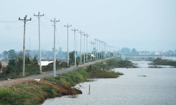 istock Electric pole near the Blorong river 1752015323