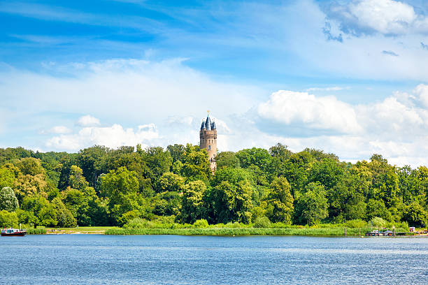 башня в потсдам, германия - babelsberg стоковые фото и изображения