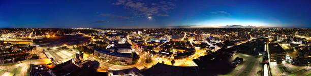 istock Aerial View of Illuminated British Town 1752020046