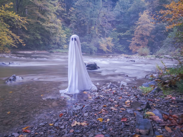 istock Ghost on the bank of a mountain misty river 1752021172