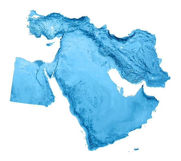 중동 topographic 맵 격리됨에 - caucasus mountains caucasus mountain range mountain 뉴스 사진 이미지