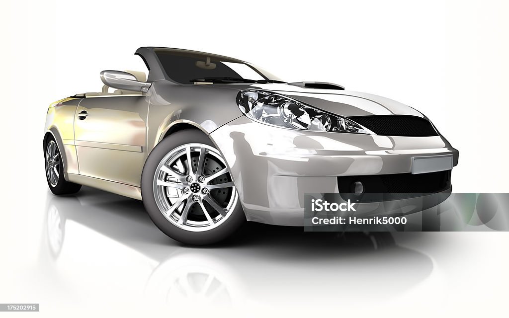 Sports car en estudio Aislado en blanco con trazado de recorte - Foto de stock de Coche libre de derechos