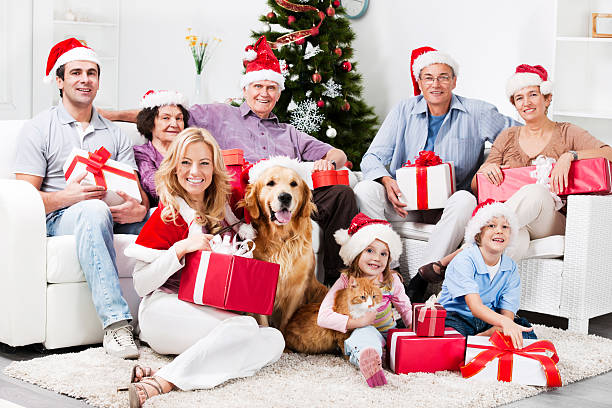 istock Extended family with their pets celebrating Christmas 175203023